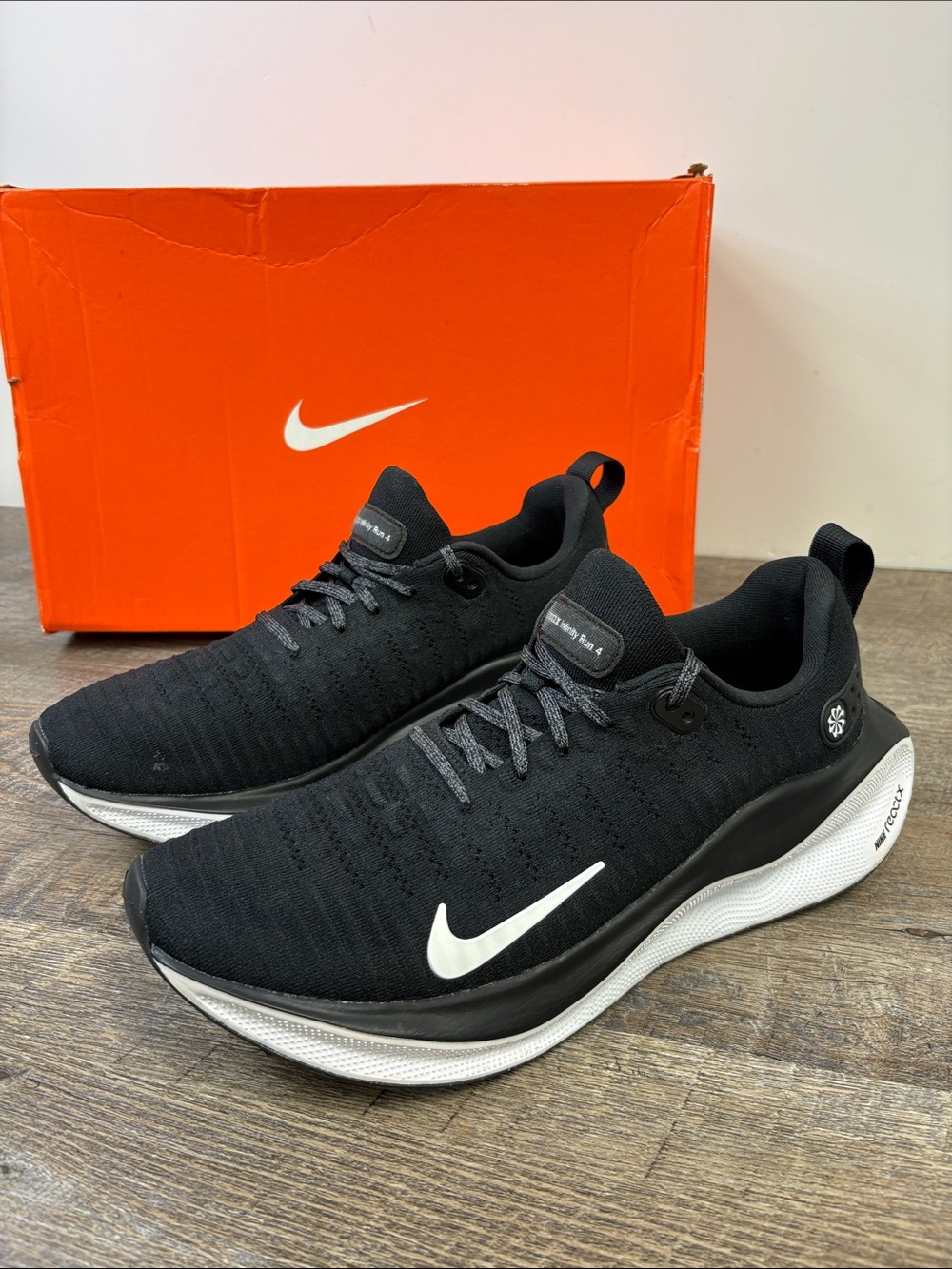 Nike ReactX Infinity Run 4 Black White Men’s Running Shoes Size 10.5 DR2665-001